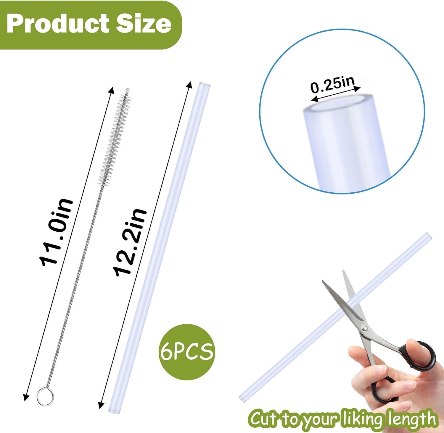 Reusable Hard Plastic Clear Straws 12.2 Inch Tumbler Straws