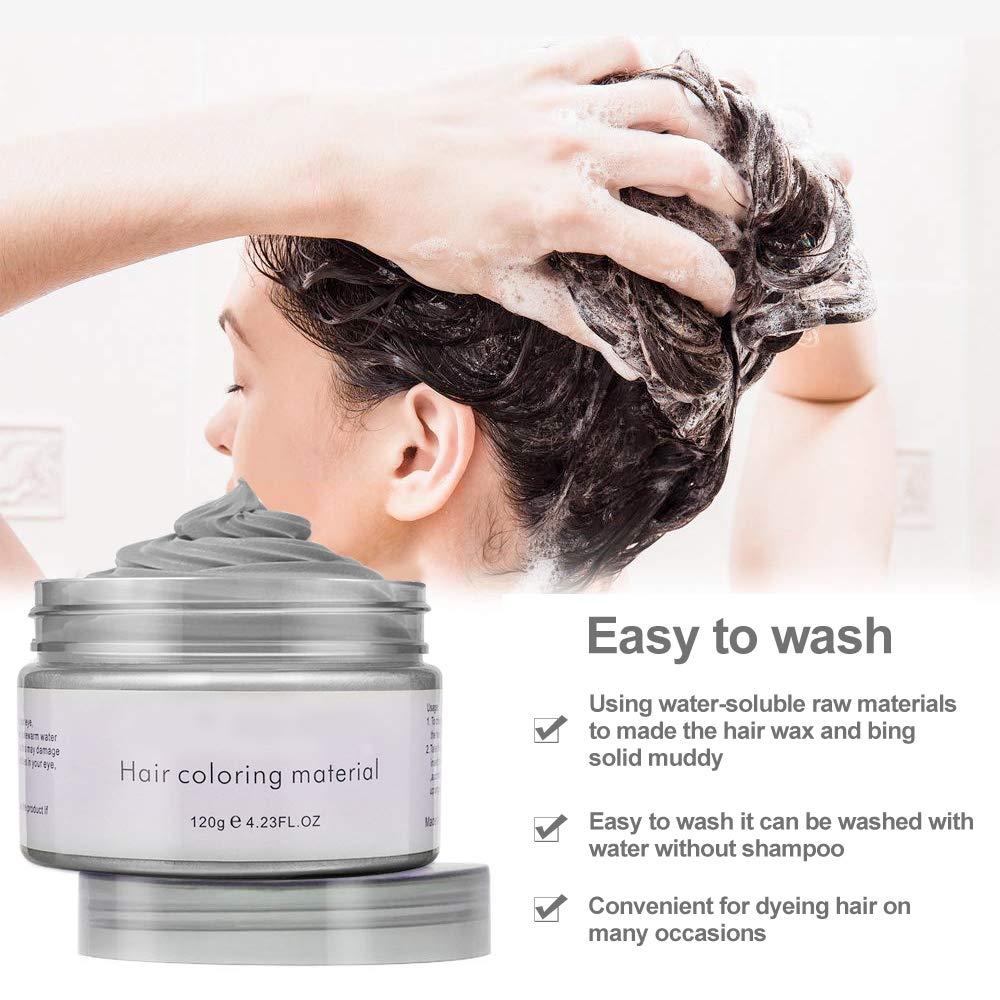 Silver Gray Temporary Hair Color Wax Dye Acosexy Gray Hair Wax Kids  Temporary Hair Spray Wax Pomades Disposable Natural Hair Strong Style Gel  Cream Hair Color Dye Instant Hairstyle Mud Cream for