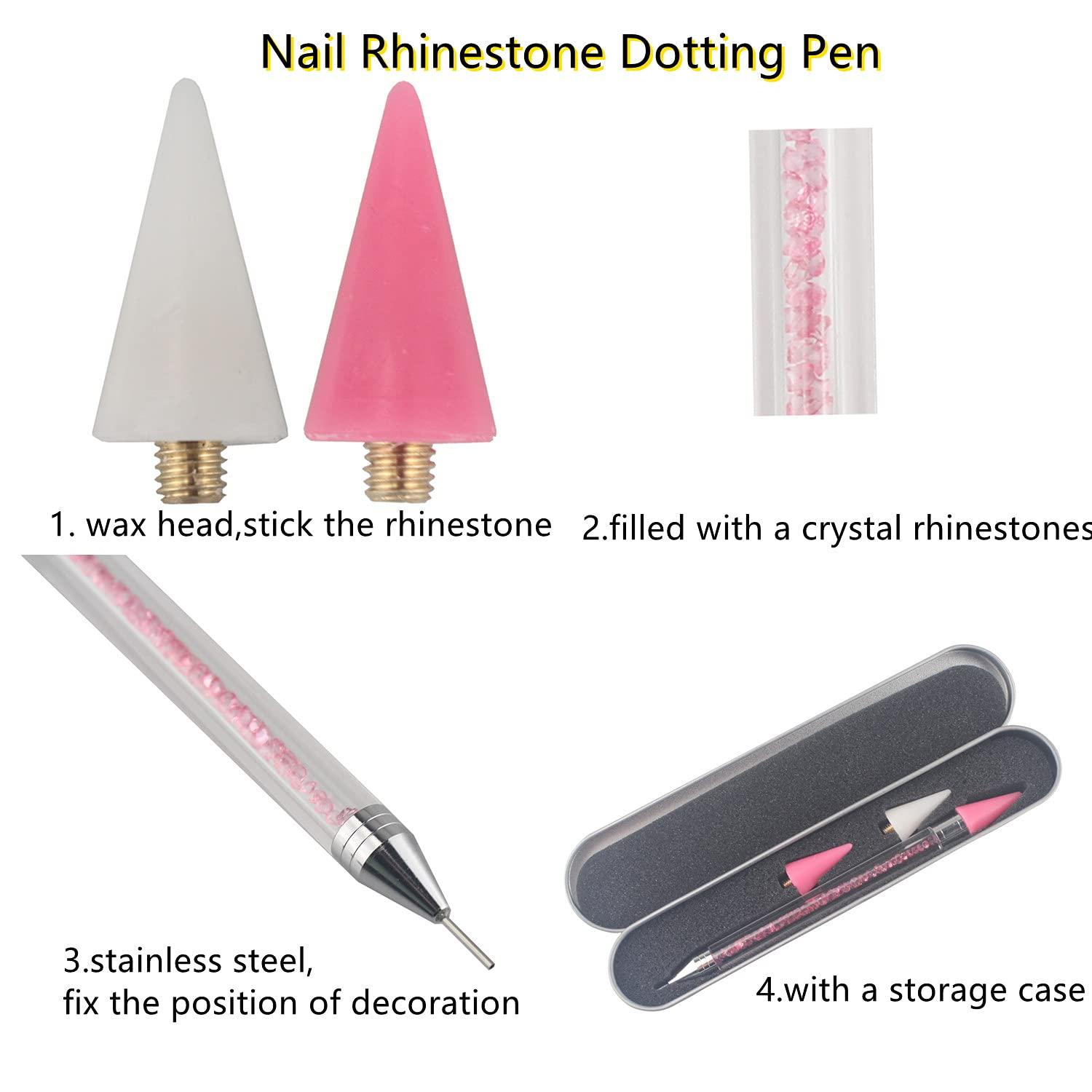 Nail Rhinestone Picker, Dual-ended DIY Nail Art Dotting Tool