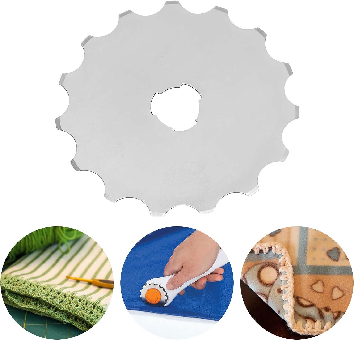 Watris Veiyi 45mm Rotary Cutter Blades, 5PCS Perforating Rotary Replacement  Blade, Wide Skip Blade Edging Tool for Crochet Edge Projects, Fleece