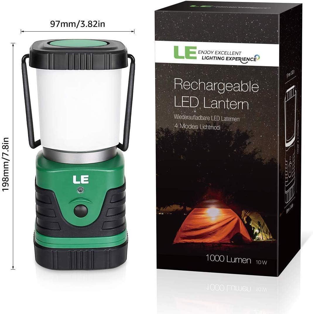 Le LED Camping Lantern, Battery Powered LED with 1000lm, 4 Light Modes