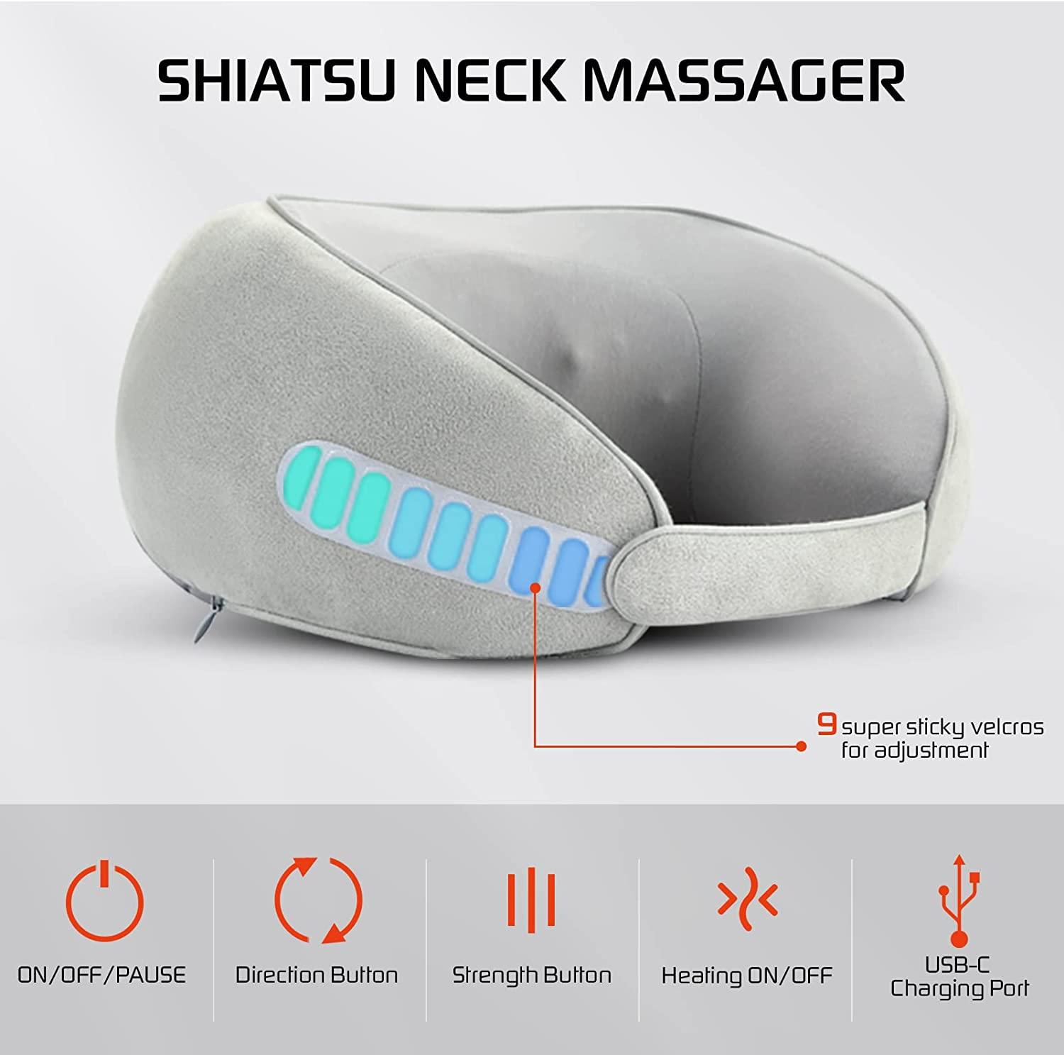  Neck Relax Neck Massager with Heat Neck Pain Relief Deep Tissue  Device Neck Massager Muscle Relaxation 4 Head Cordless Massager for Women  Men Old People Gifts : Health & Household
