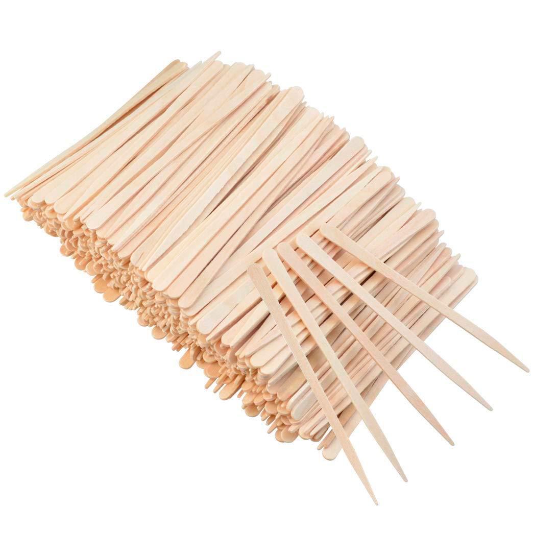 Bememo 500 Pack Wax Spatulas Wood Craft Sticks Small for Hair Removal Eyebrow Wax Applicator Sticks