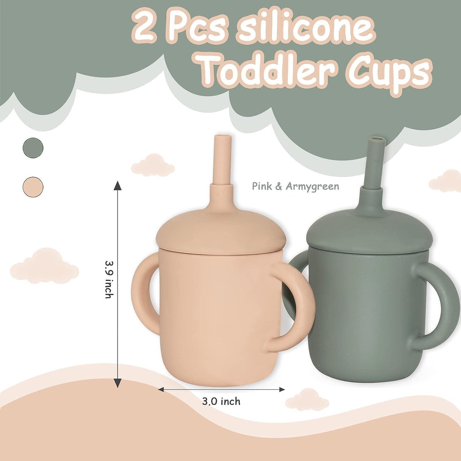 Toddler Cup Silicone Training Cup Sippy Cup with Straw Spill Proof and  Non-Slip Handles NO BPA Unbreakable Trainer Cup for Baby - AliExpress