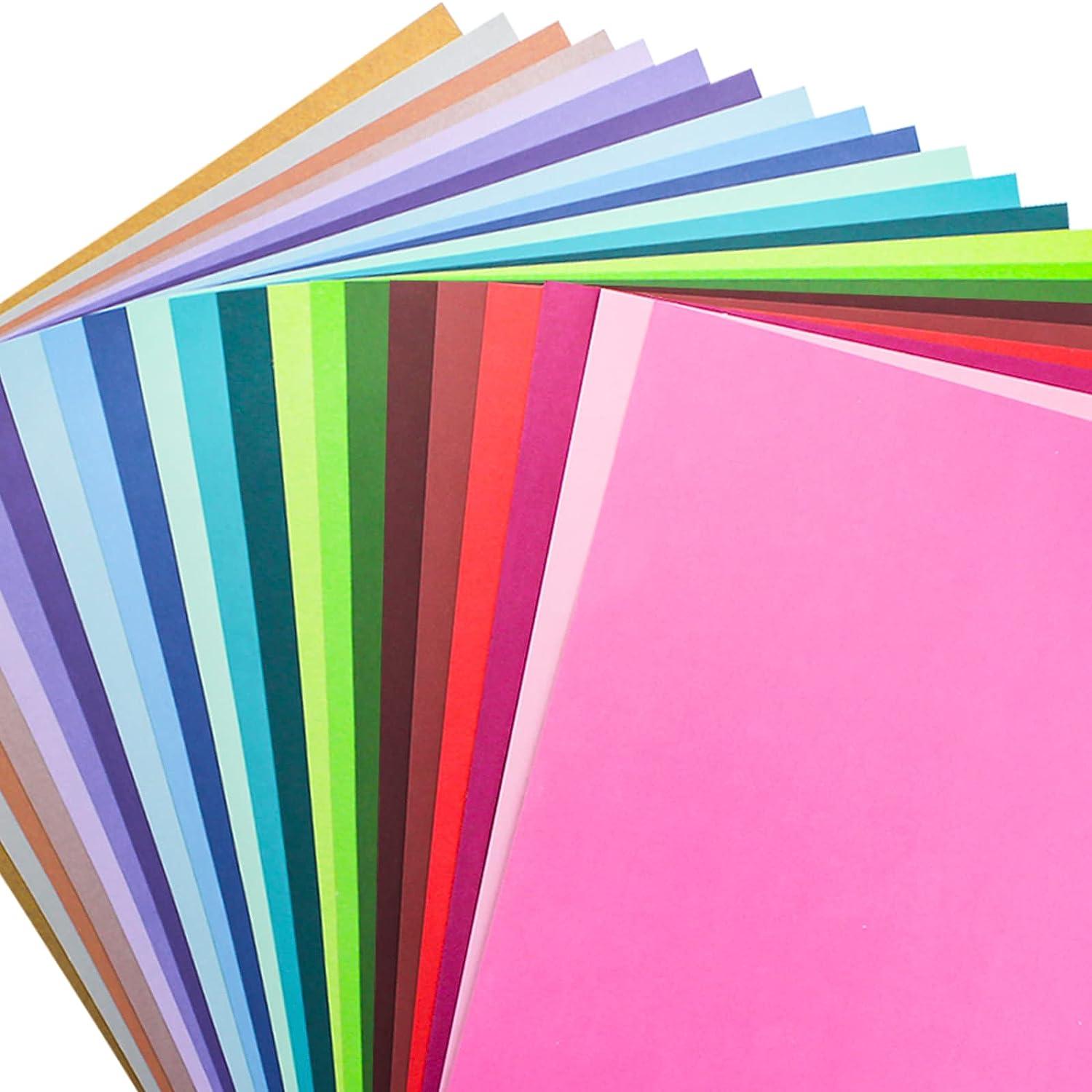 A4 Craft Paper DIY: 100 Sheets 20-Color Colorful Cardstock Colored Paper  for Kid
