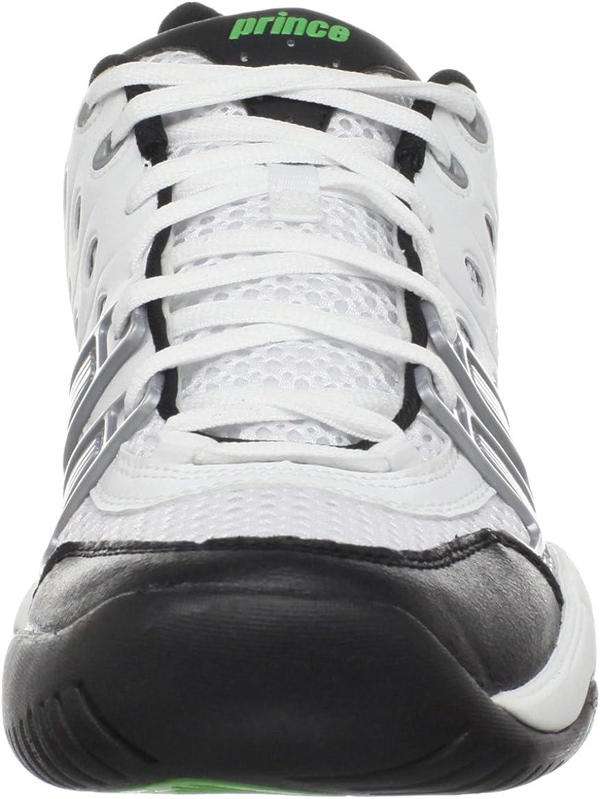 Prince T22 Men's Tennis Shoe (White/Black/Green) 9.5