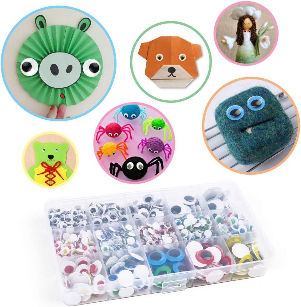 LotFancy 1100pcs Wiggle Googly Eyes For Crafts, Self-Adhesive Multi Colored Assorted  Sizes (6mm, 8mm, 10mm, 12mm, 15mm, 20mm), Eyes Stickers For DIY, Toy  Accessories, Art Crafts, Decoration