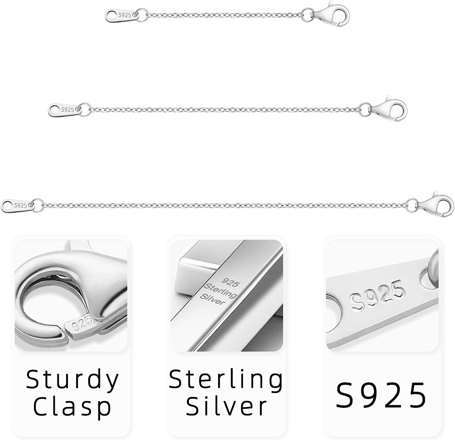  Sterling Silver Extenders Chain Necklace Extension Chains for  Jewelry Making(1 2 3 inch) : Arts, Crafts & Sewing