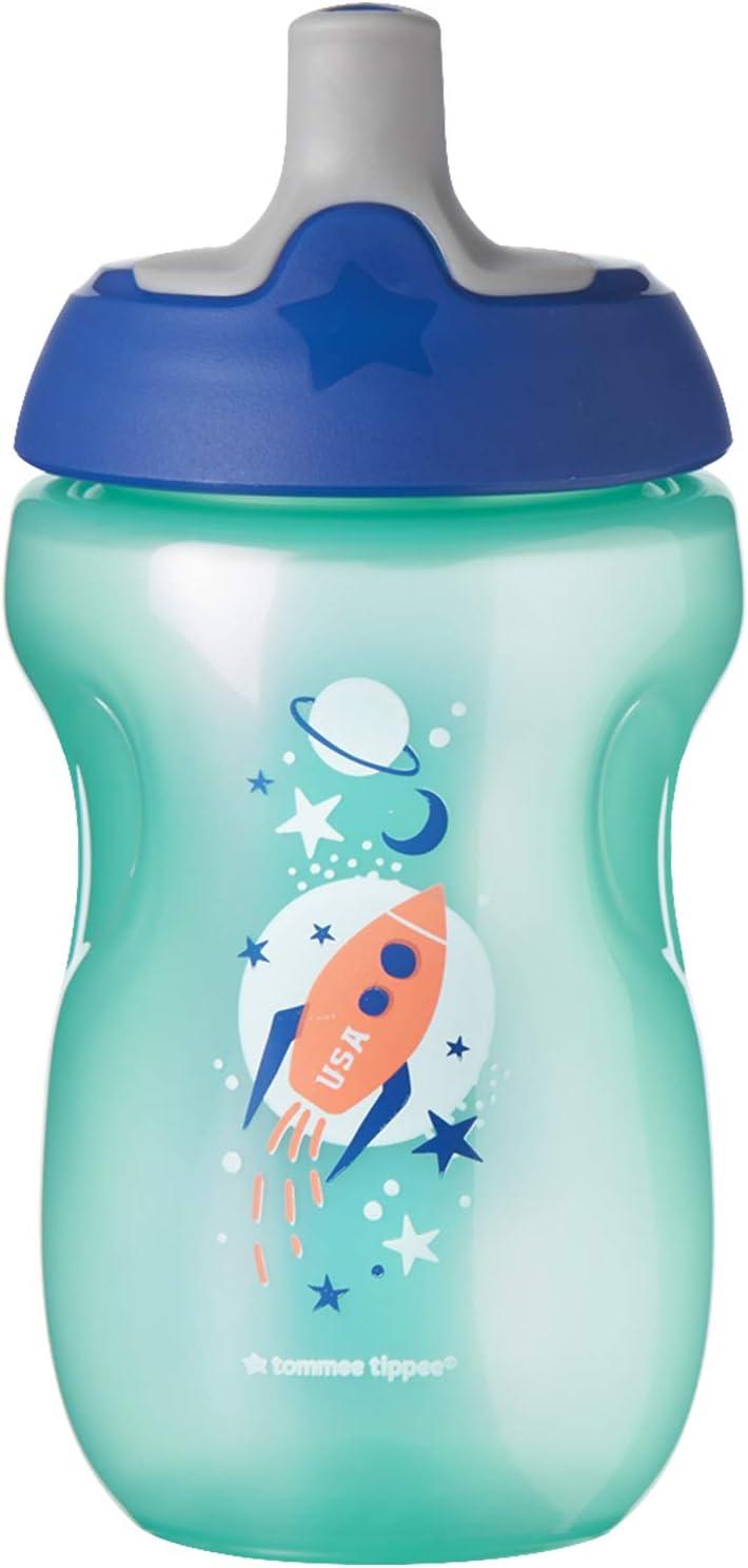 Tommee Tippee Sportee Water Bottle Sippy Cup | 10oz, 12+ Months | Spill-Proof (Design May Vary), Size: 10 fl Ounces, Blue