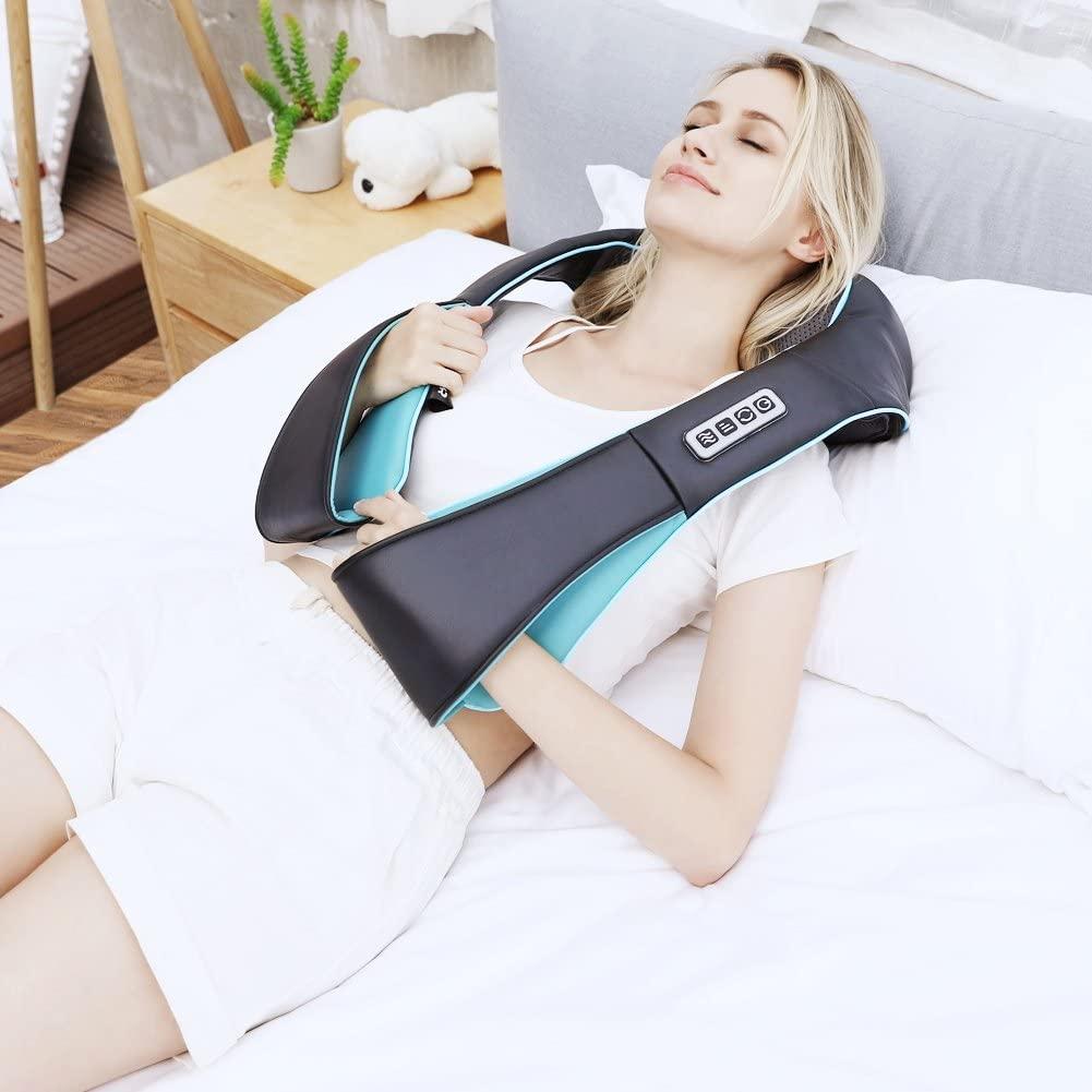 MoCuishle Shiatsu Neck Back Massager Pillow with Heat, Deep Tissue Kneading Massage