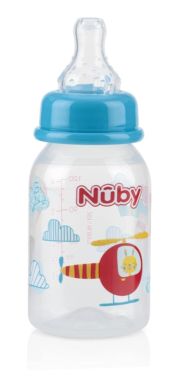 Nuby Printed Non-Drip Bottle 4 Ounce Colors May Vary