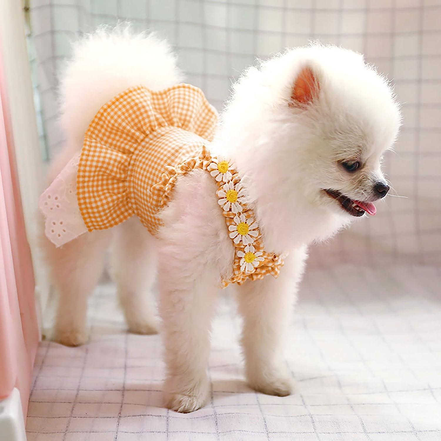 Plaid Girl Dog Dress Female Clothes