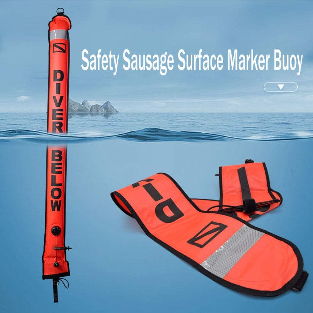 JZLiner DSMB Surface Marker Buoy with 100ft Finger Spool Reel Diver Below  Signal Flag Tube Scuba Diving Equipment Open Bottom Set : : Sports