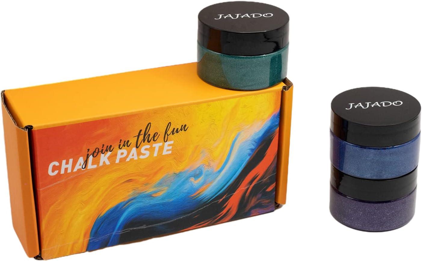 JAJADO 12 Jars Chalk Paste Paint Set, Fabric Silk Screen Printing Ink Adhesive Stencil Panit, DIY Home Decor Mesh Transfers P