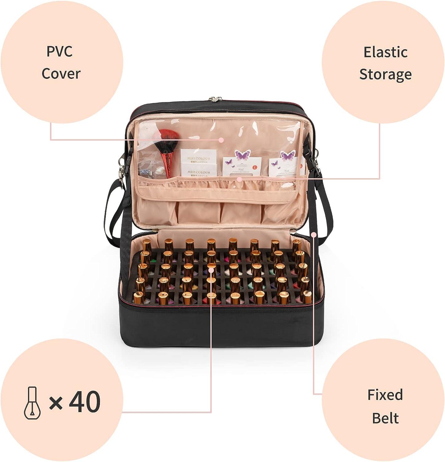 Ethereal Nail Polish Organizer Bag, Nail Polish Holder Travel Case Portable  Nail Polish Storage Case Double Layer, Hold 32 Bottles (15ml - 0.5 fl.oz)