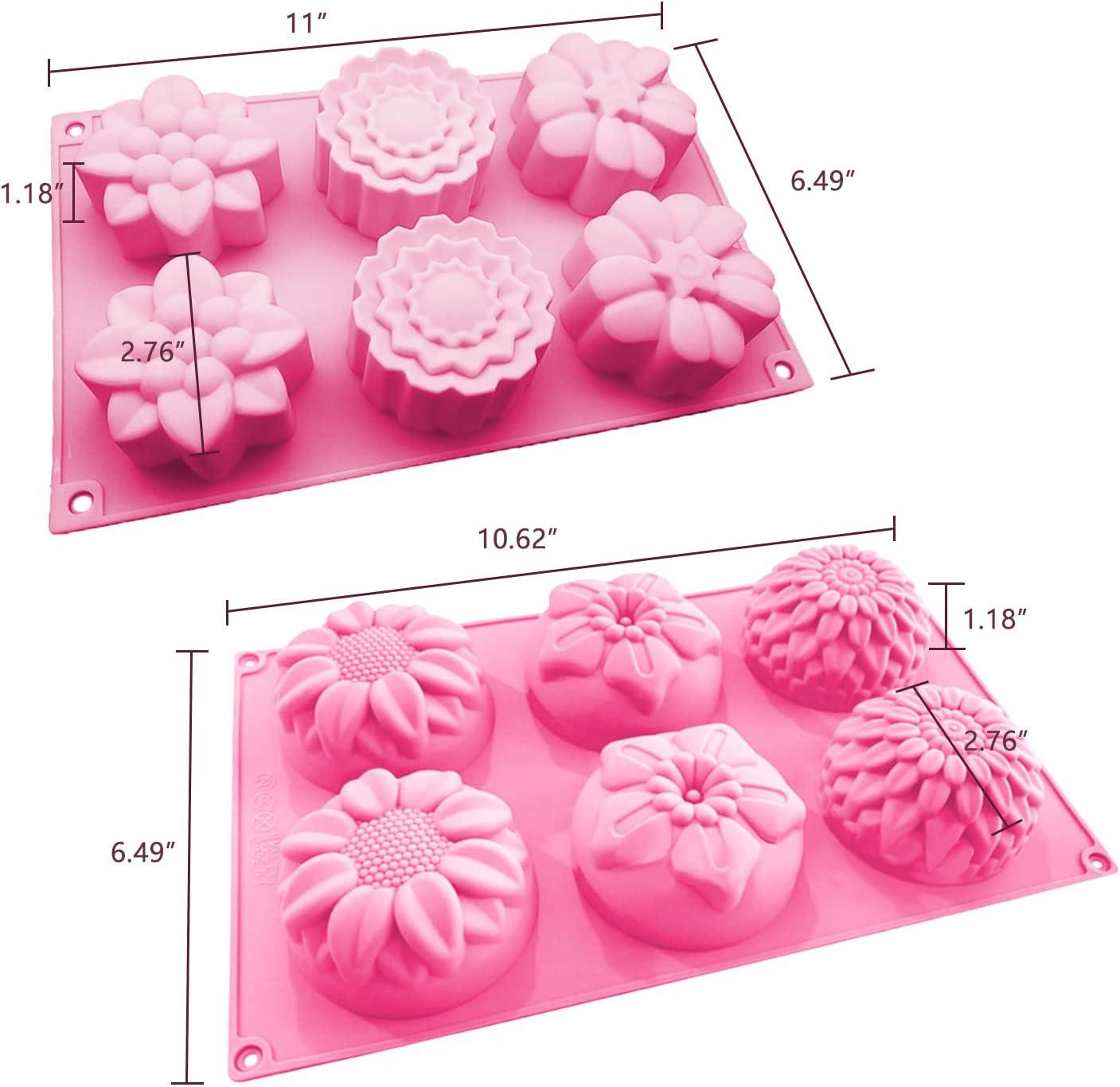 Set of 3, 6 Cavities DIY Handmade Soap Moulds - Cake Pan Molds for