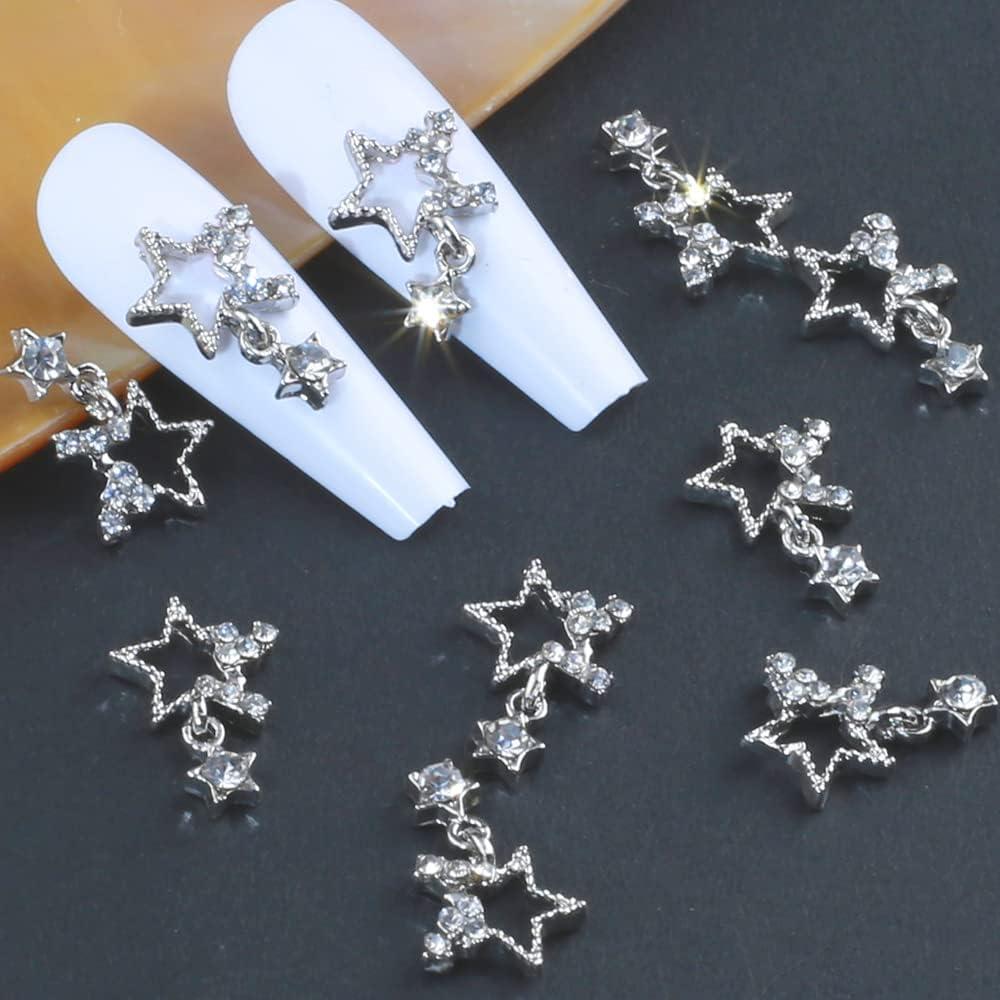 XEAOHESY 30pcs 3D Silver Star Nail Charms for Acrylic Nails Star Nail Art  Decoration with Shiny Rhinestones Nail 3D Charms Star Charms Studs for  Nails Star Nail Jewels for Acrylic Nails 