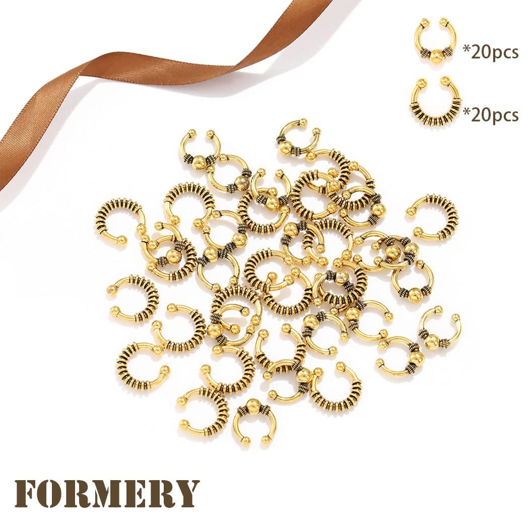 Formery Beads African Dreadlock Cuff Gold Adjustable Loc Jewelry for Hair  Metal Aluminum Braid Jewels Clips Accessories for Women and Girls (12PCS)