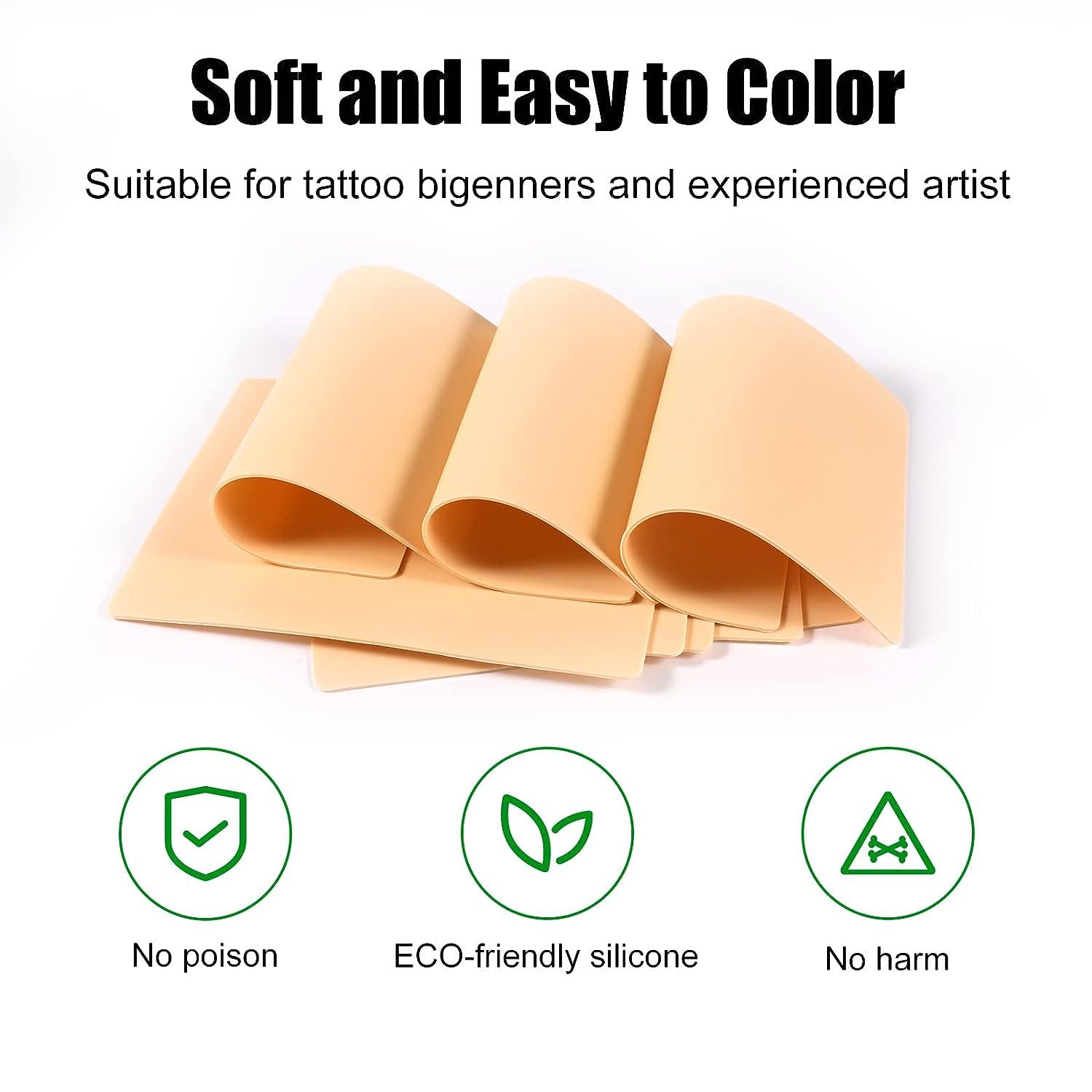 Blank Tattoo Skin Practice, Finemie 20pcs Practice Skins 1.6mm Thick Double  Sides Fake Skin Tattoo and 20pcs Transfer Paper, Microblading Eyebrow Practice  Tattoo Skin for Beginners and Tattoo Artists 20+20 1.6mm White