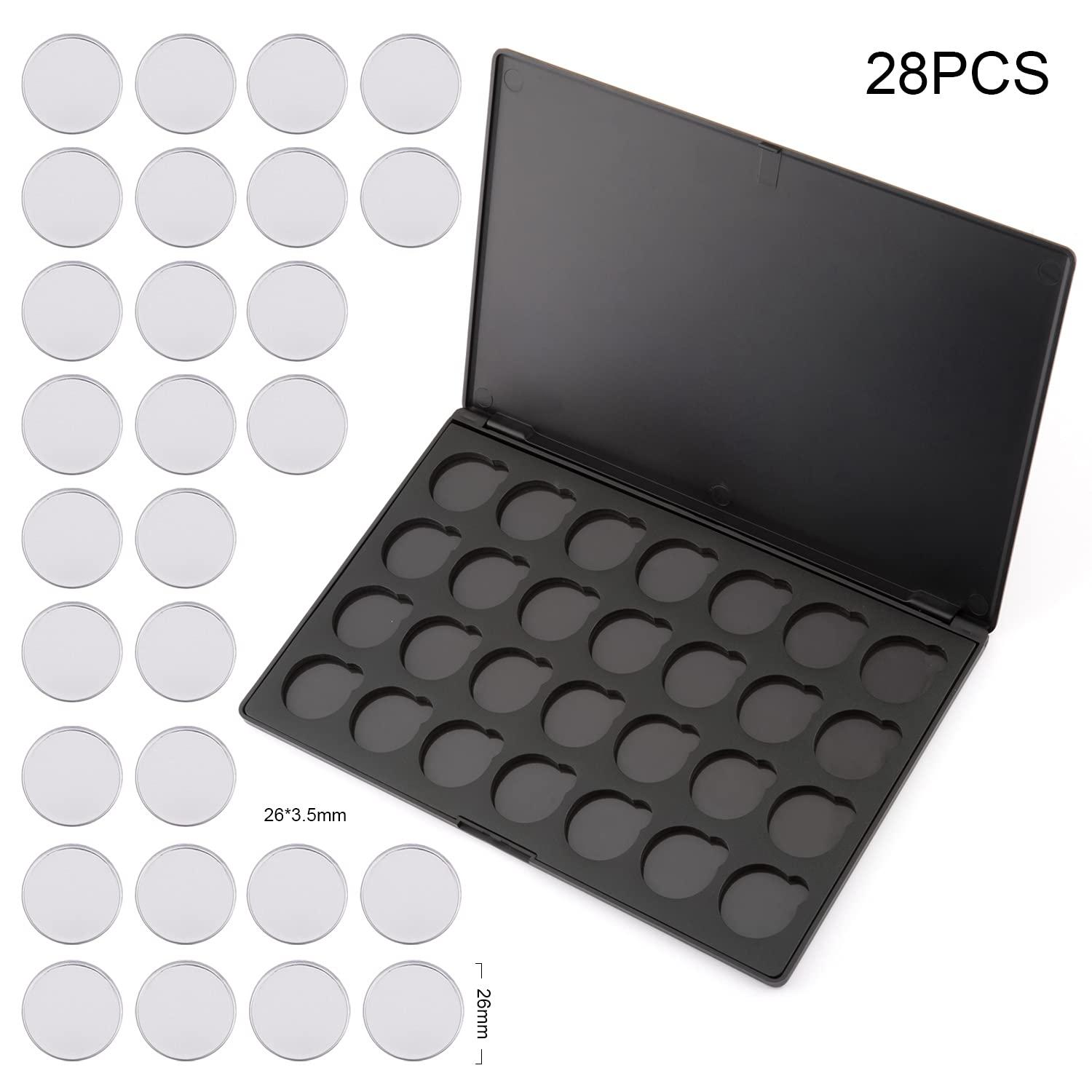 Allwon 56 Pack Empty Round Metal Pans Size 26mm for Eyeshadow Palette  Magnetic Makeup Palette (Height 3.5 mm)