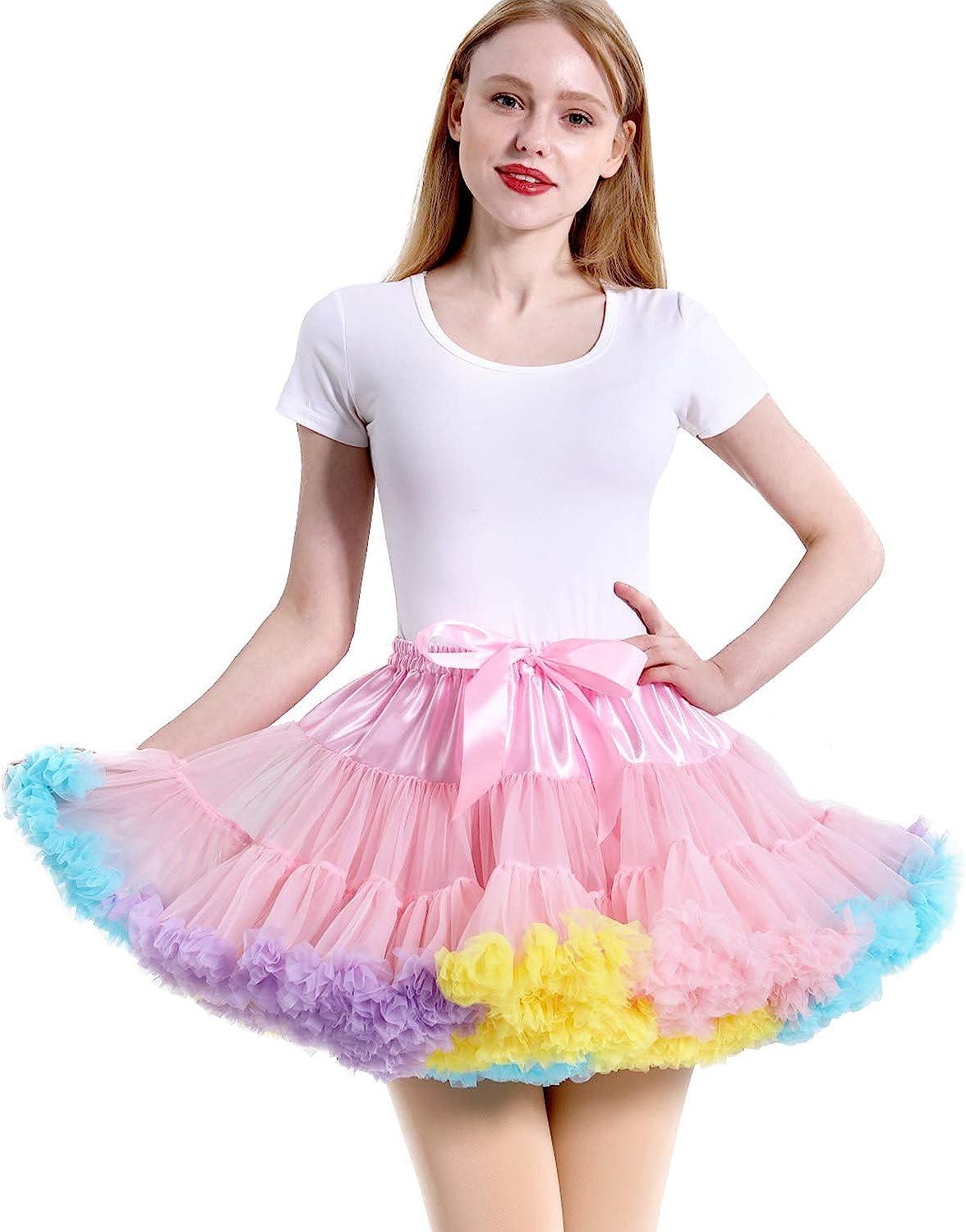 In Stock Rainbow Petticoat, Soft, Lolita Rainbow Tutu Skirt
