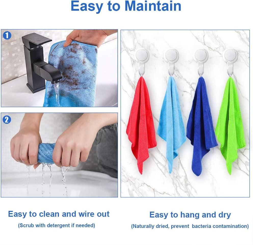 12Pcs Premium Microfiber Cleaning Cloth by ovwo - Highly Absorbent, Lint  Free, Scratch Free, Reusable Cleaning Supplies - for Kitchen Towels, Dish