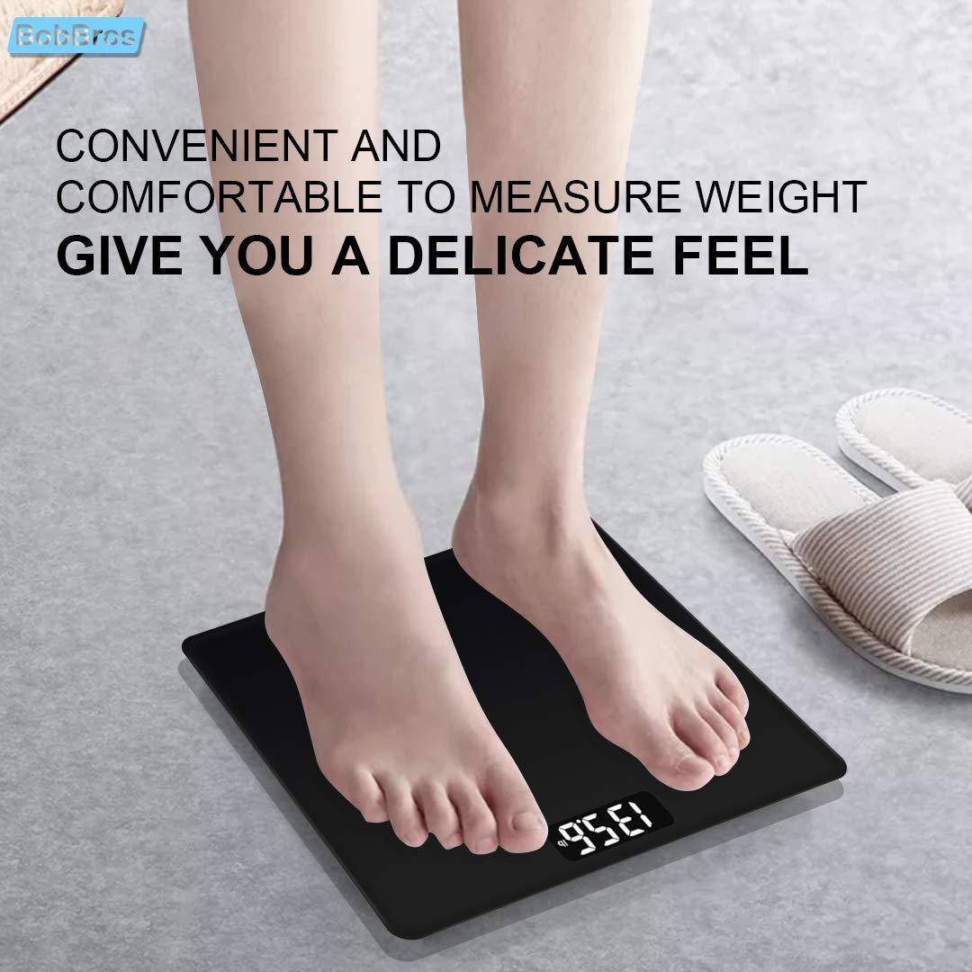 BobBros Precision Digital Body Weight Bathroom Scale Weighing Scale Smart  Step-on Technology, Large Platform, 400 Pounds Weight Loss Monitor, Black