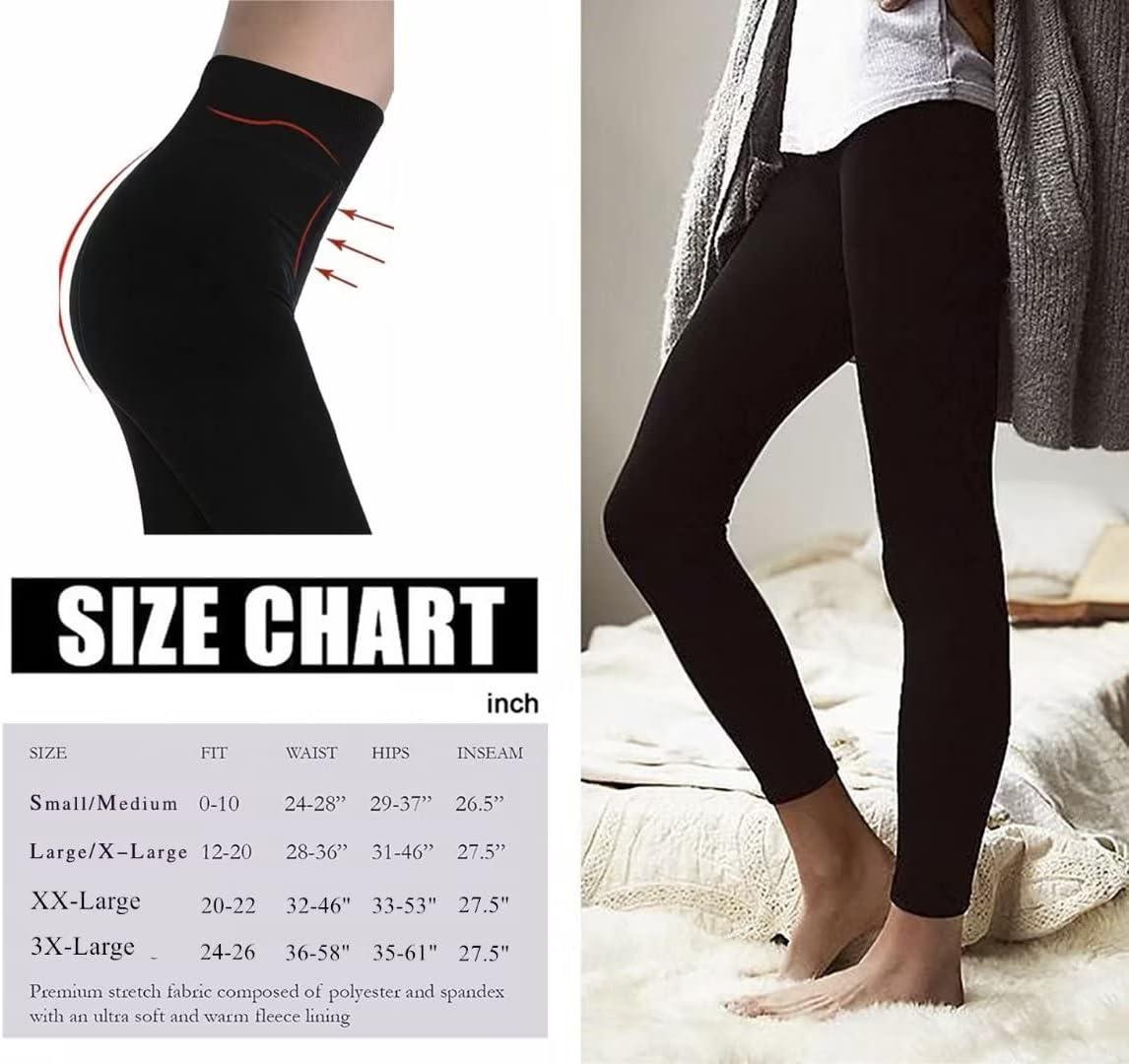 Fleece Leggings Comfortable Warm Leggings For Women High Waisted Winter Yoga  Pants Tummy Control Soft Thermal Warm For Hiking Workout suitable 