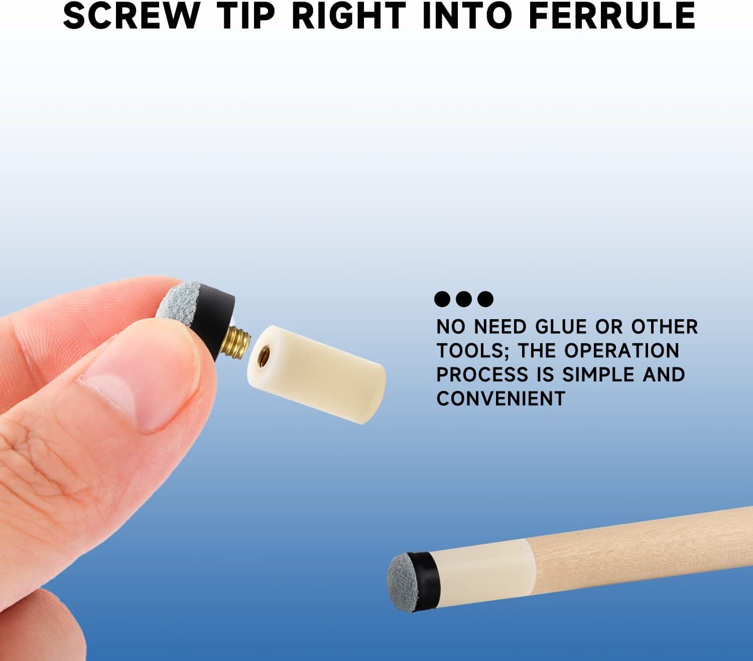 Trademark Billiard Cue Stick Replacement Tips, Screw Tip, Set of 6