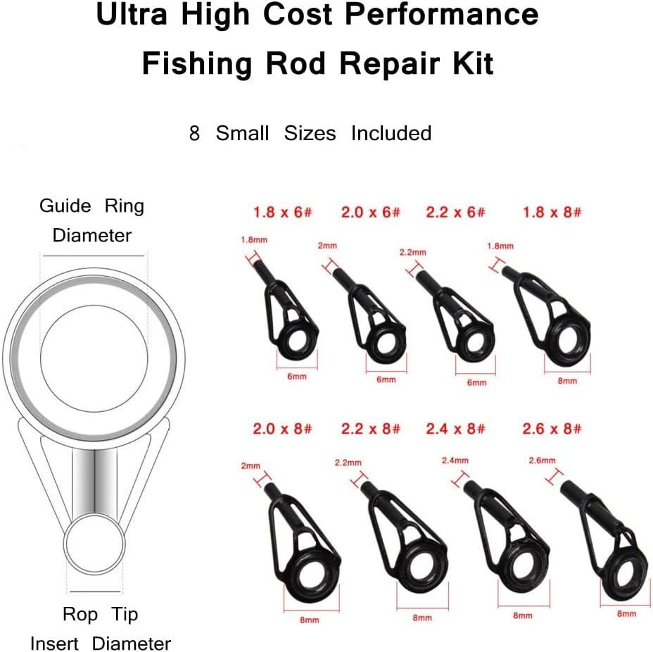 Buy 8pcs Fishing Rod Tip Repair Kit Rod Top Tips Replacement