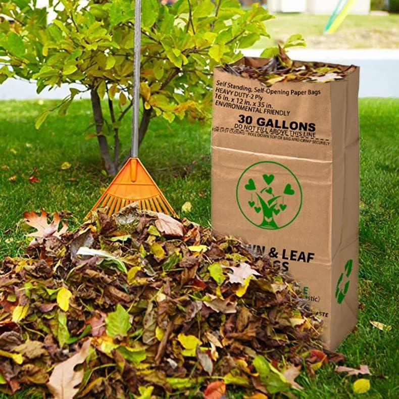 Compostable Paper Lawn and Leaf Bag for Yard Waste with Extra Size