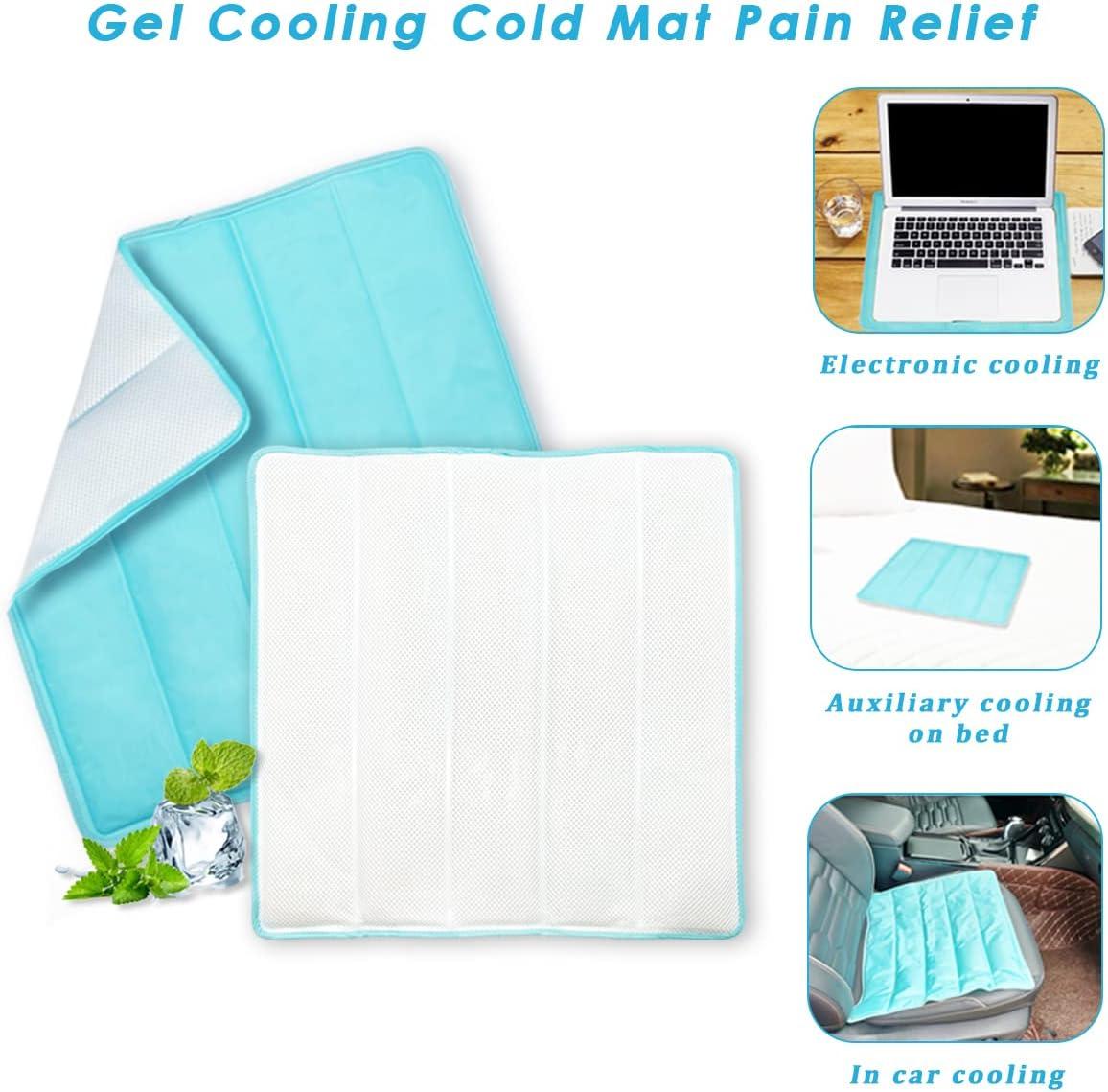 Ice Cooling Mat Gel Cooling Cold Mat Pain Relief Injuries Mesh Fabric Hot  Cold Therapy Pack for Back Shoulder Knee Belly Green 18in 18in (Green)