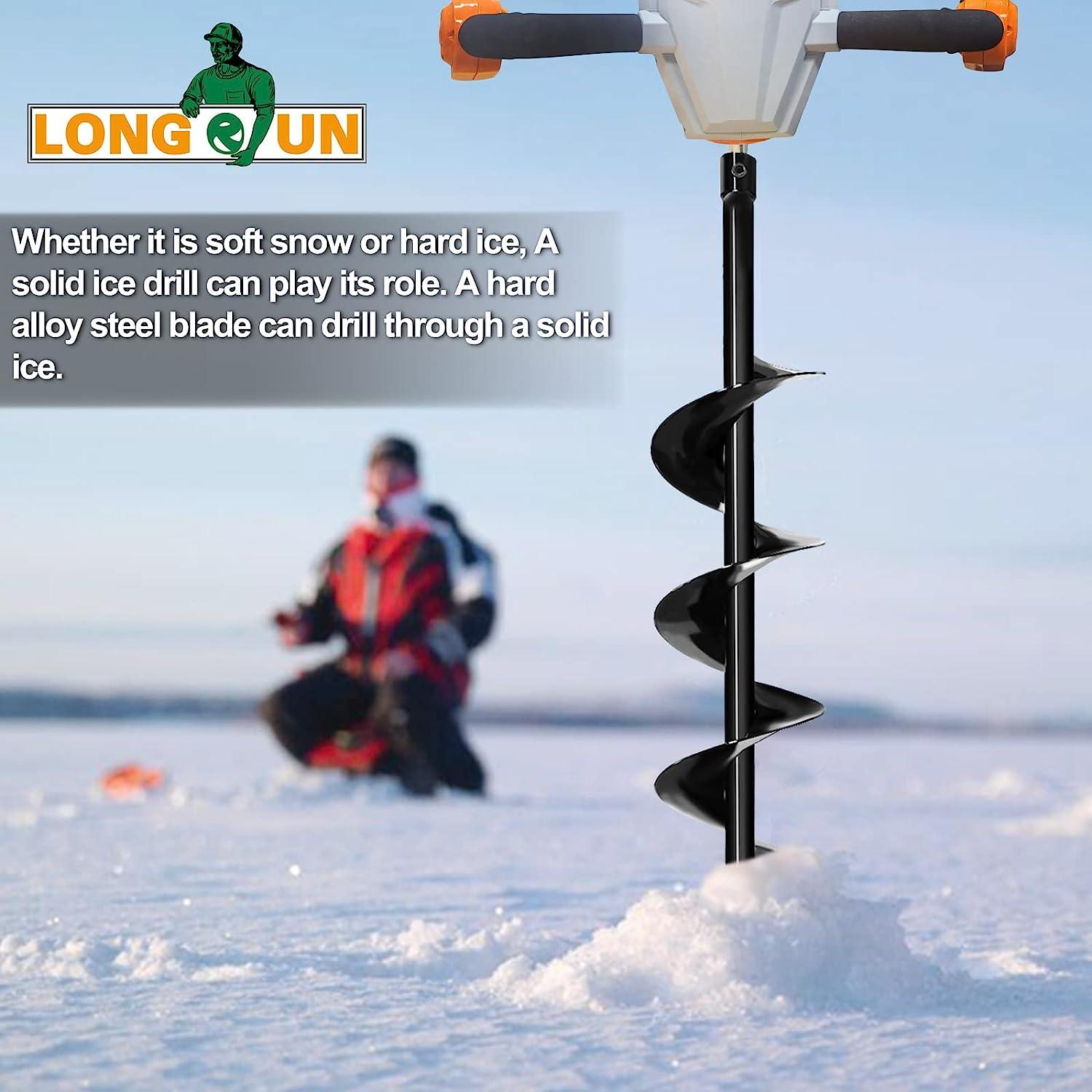 LONGRUN Ice Auger, Ice Augers for Ice Fishing, Power Auger Drill