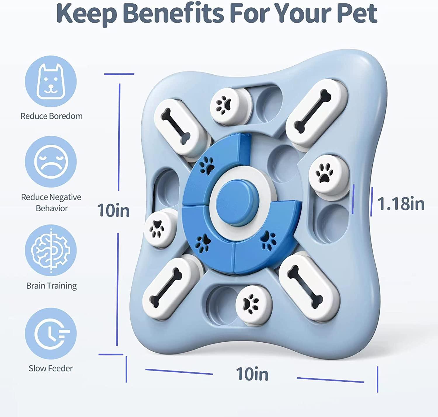Dog Puzzle Toys,Interactive Dog Toys,Dog Treat Puzzle for IQ Training &  Mental Enrichment,Dog Puzzle Toys for Large Dogs Smart Dogs,Dog&Cats Fun  Feeding - blue 