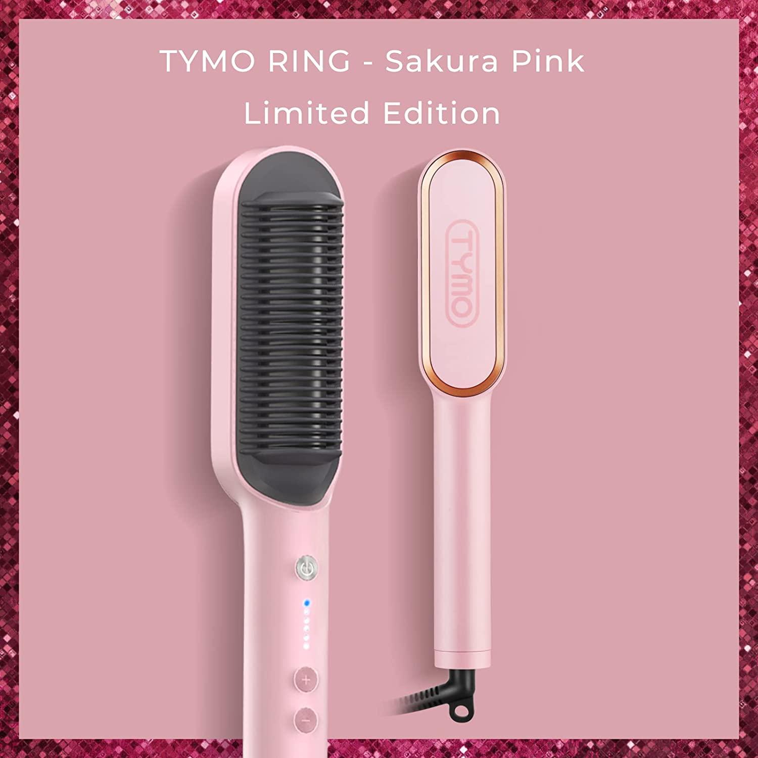 TYMO Ring Pink Hair Straightener Brush Hair Straightening Iron with Built-in  Comb 20s Fast Heating 5 Temp Settings Anti-Scald Perfect for Professional  Salon at Home