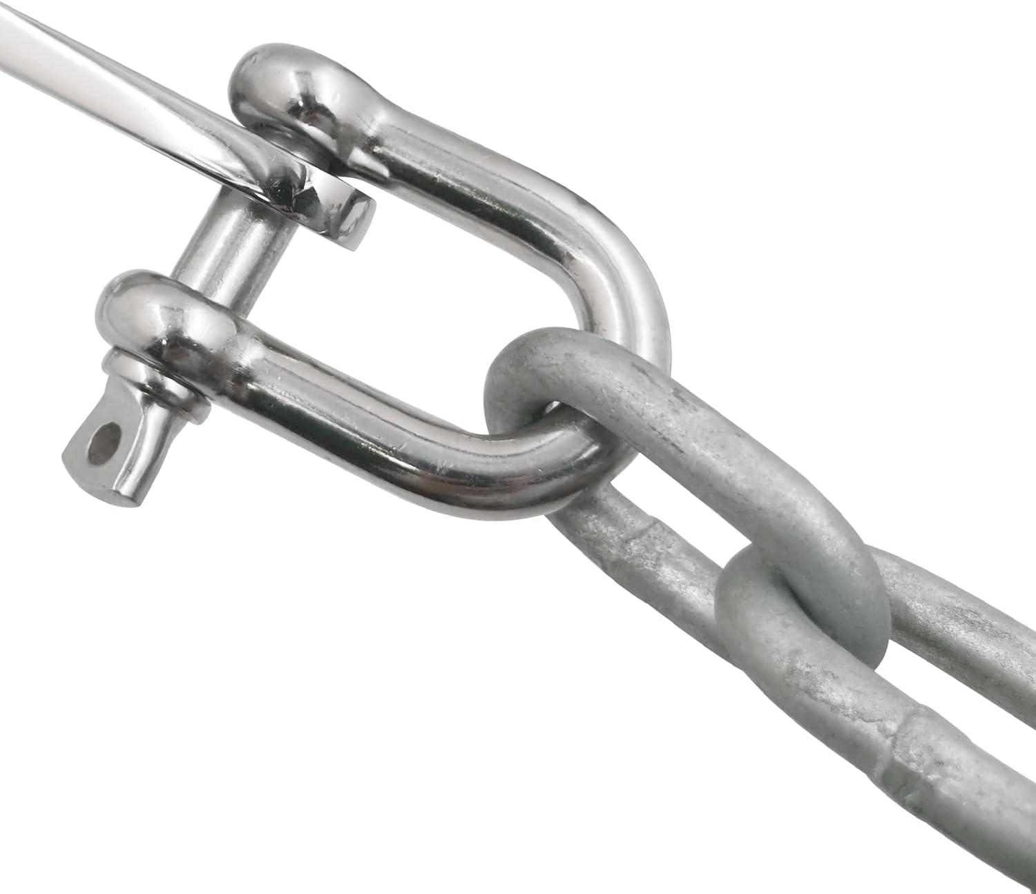 SHENGHUISS 2 Pack 5/16 Inch, 3/8 Inch,1/2 Inch (3 Sizes) D Shackle