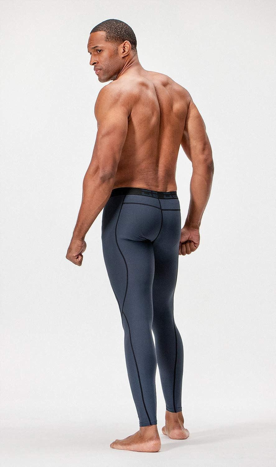 DEVOPS 2 Pack Men's Compression Pants Athletic Leggings With Pocket (X-Large,  Black/Camo Black) 