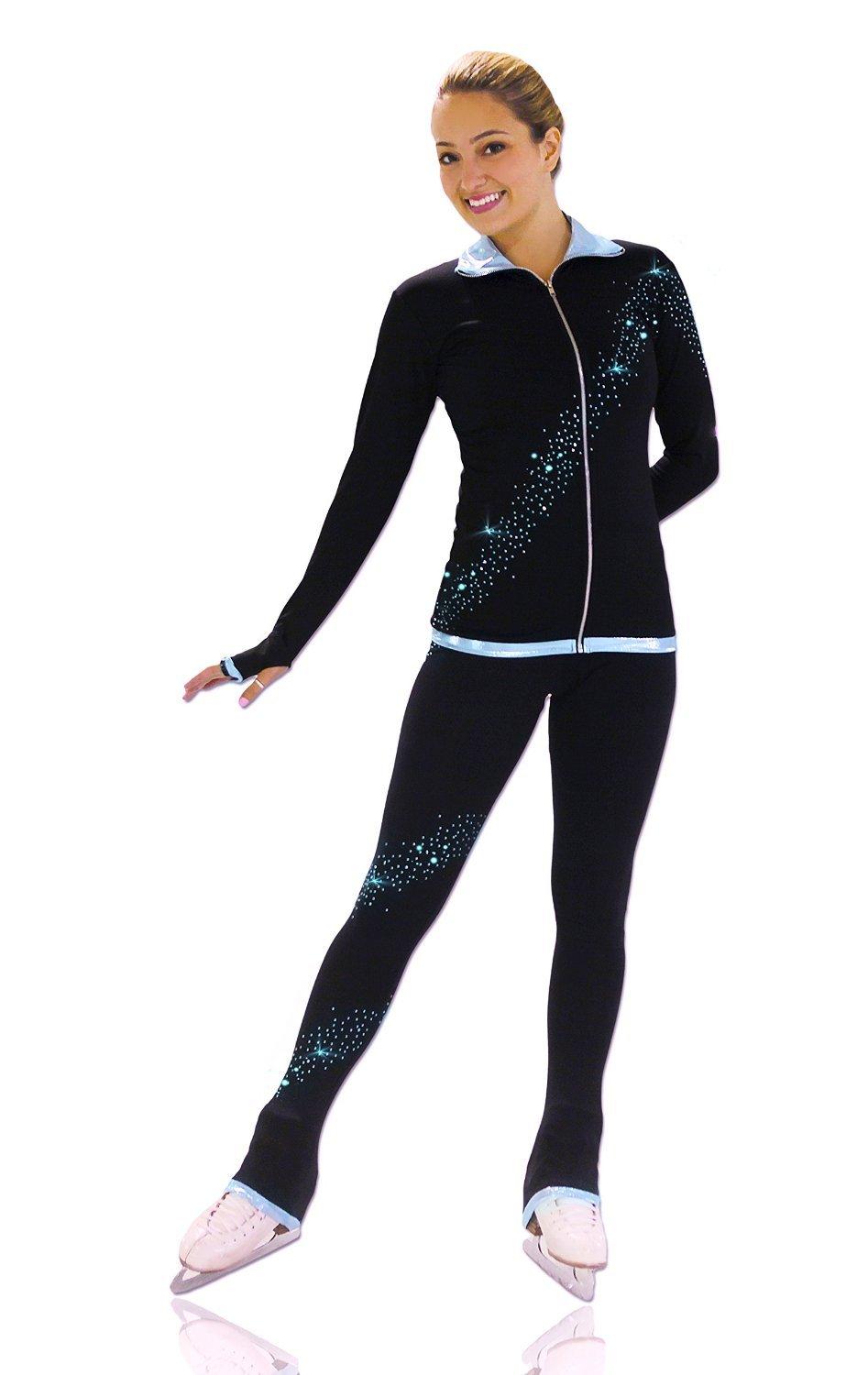 Thermal skating leggings with a spiral of crystals