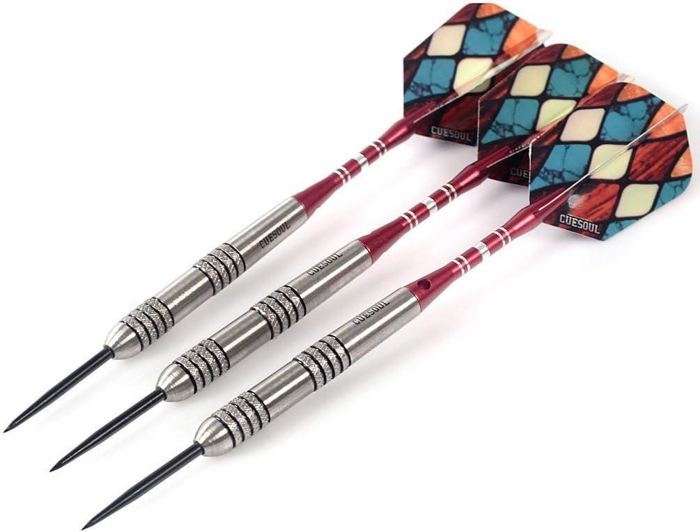 CUESOUL 22/24/26 Grams Tungsten Steel Tip Darts Set 95% Tungsten 22 Grams -Case