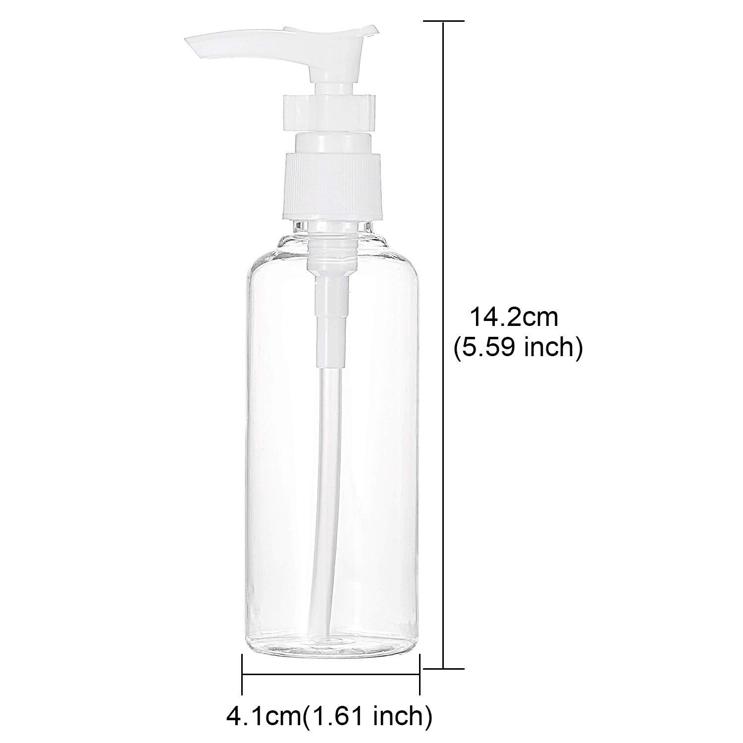 Hotop Transparent Plastic Travel Bottle Set with Small Funnel for Flight,  Airport, Holiday (100 ml, White)