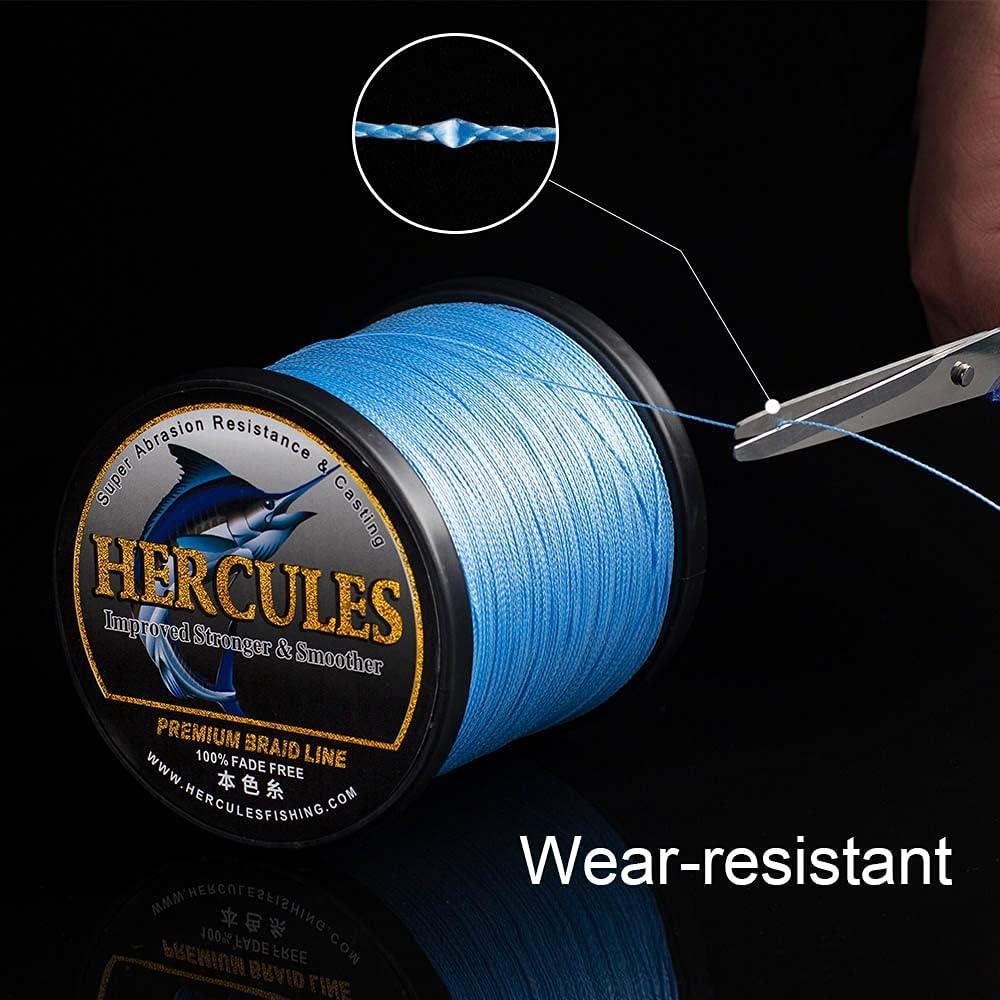 HERCULES Colorfast Blue Strong 6 -120 Pounds Test PE Braid Fishing
