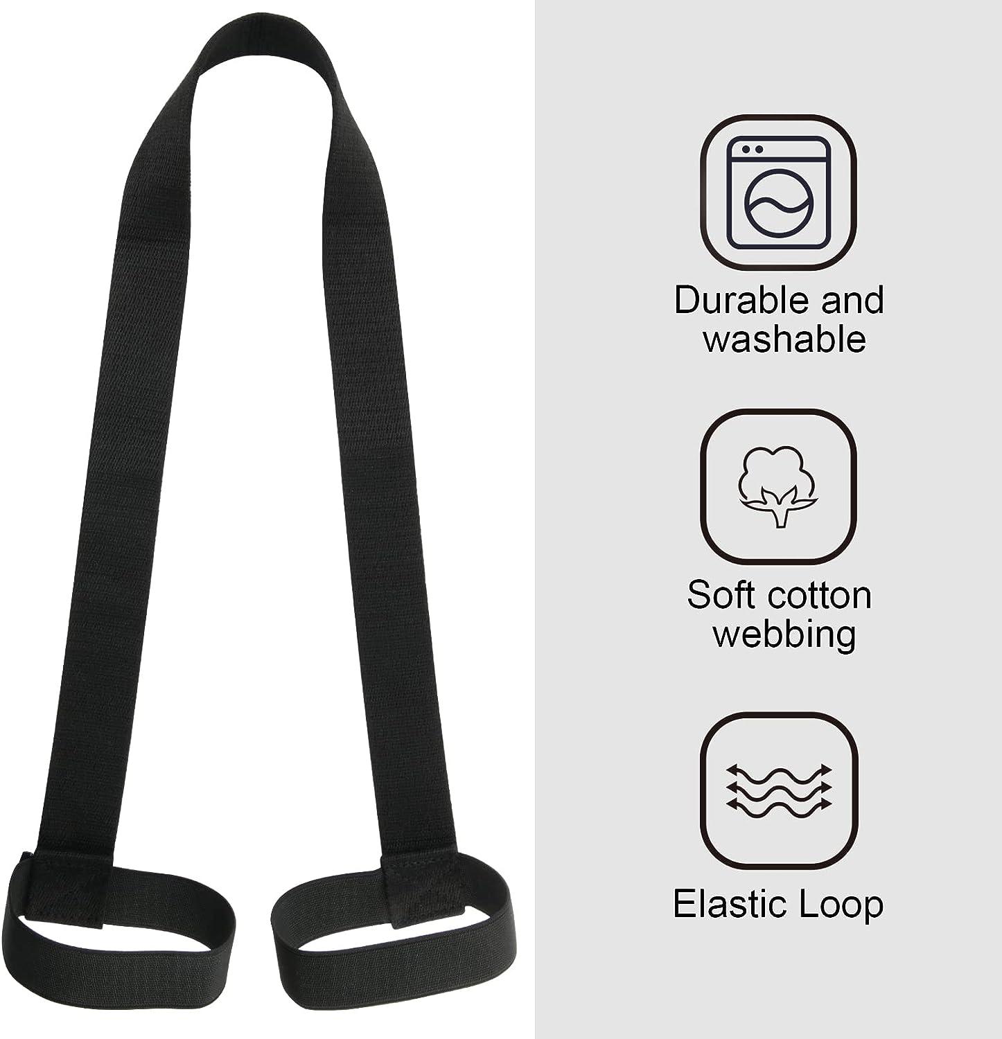 Cosmos Black Color Soft & Durable Cotton Yoga Pilates Mat and Simple Looped  Sling/Harness/Carrying Strap for Pilates, Exercises, Aerobics