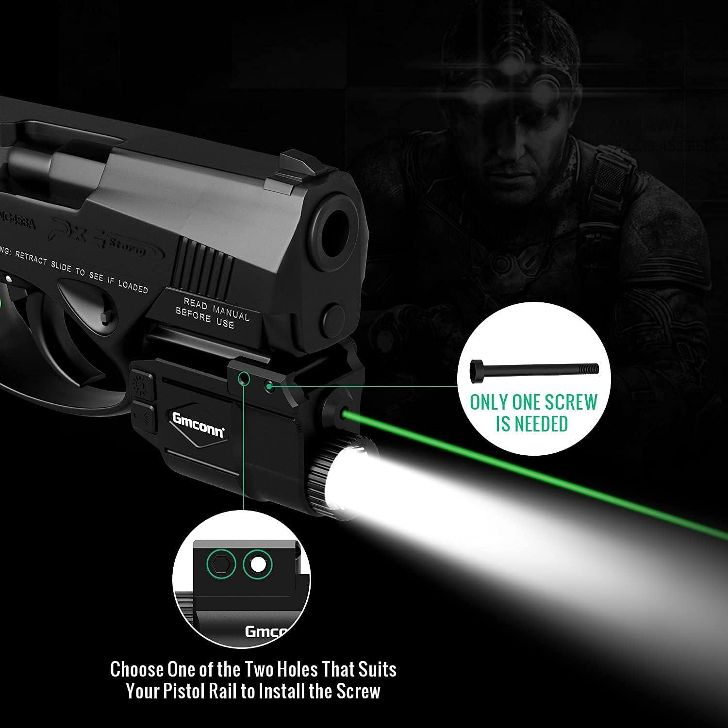  Gmconn Pistol Flashlight Green Laser White LED Light