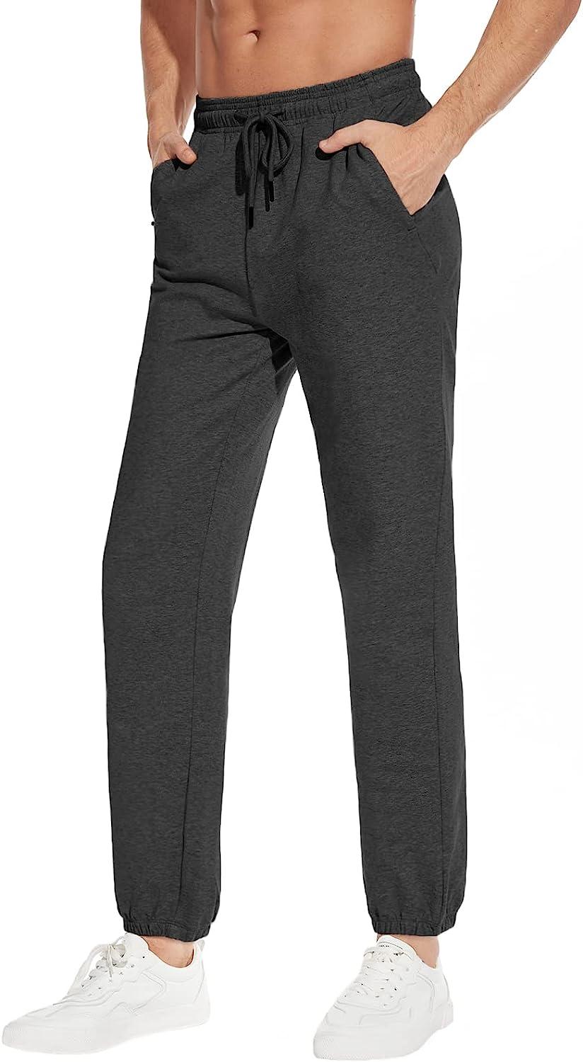 Men's Cotton Joggers Athletic Sweatpants with Pockets - Navy / S