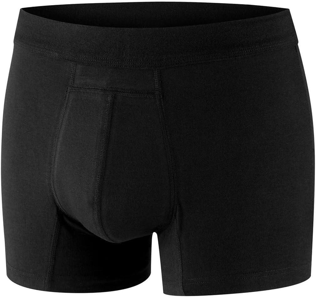 PROTECHDRY - Washable Urinary Incontinence Cotton Boxer Brief Underwear for  Men with Front Absorbent Area Black X-Large 39-41 Waist Black XL (Pack of  1)