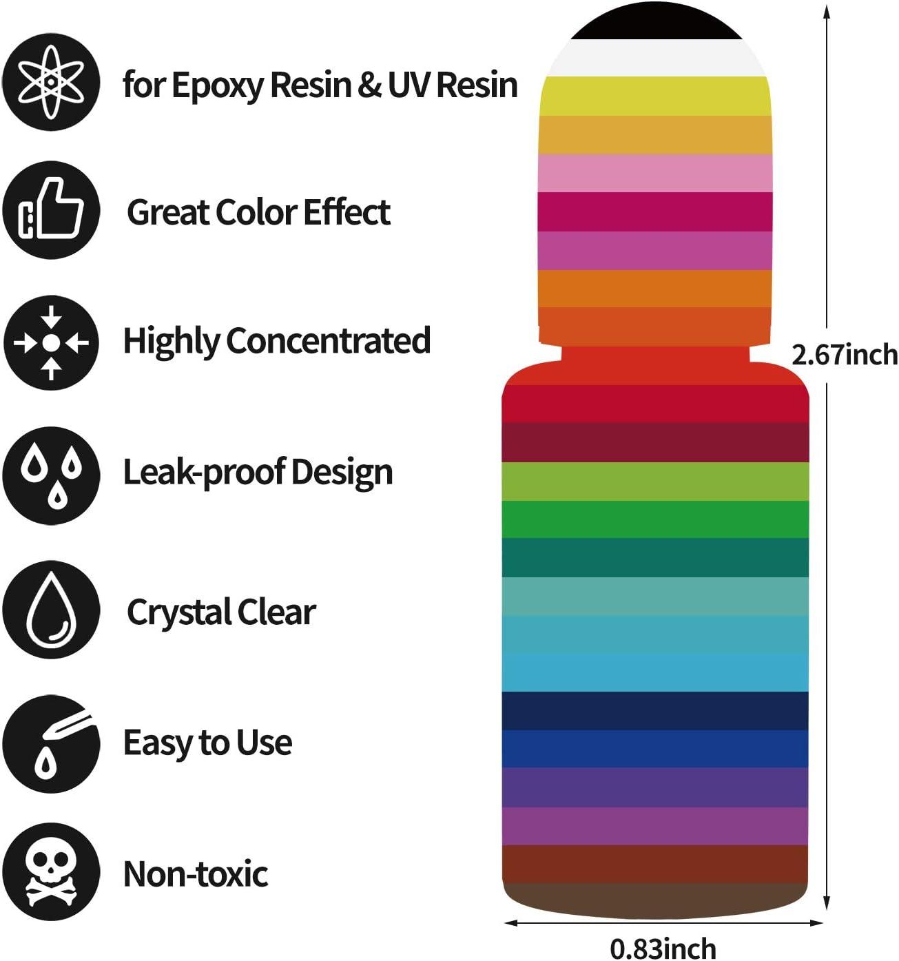 Liquid Epoxy Resin Pigment Translucent Colorant Concentrated 24 Colors 10ml  each
