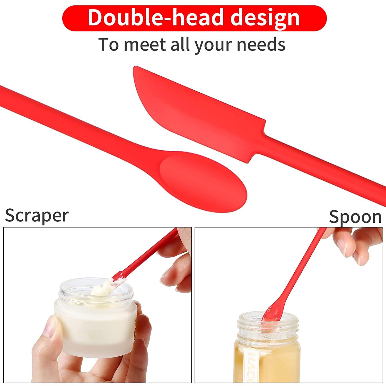 4PCS Mini Last Drop Long Handle Silicone Spatula Jar Scraper Tool for  Kitchen