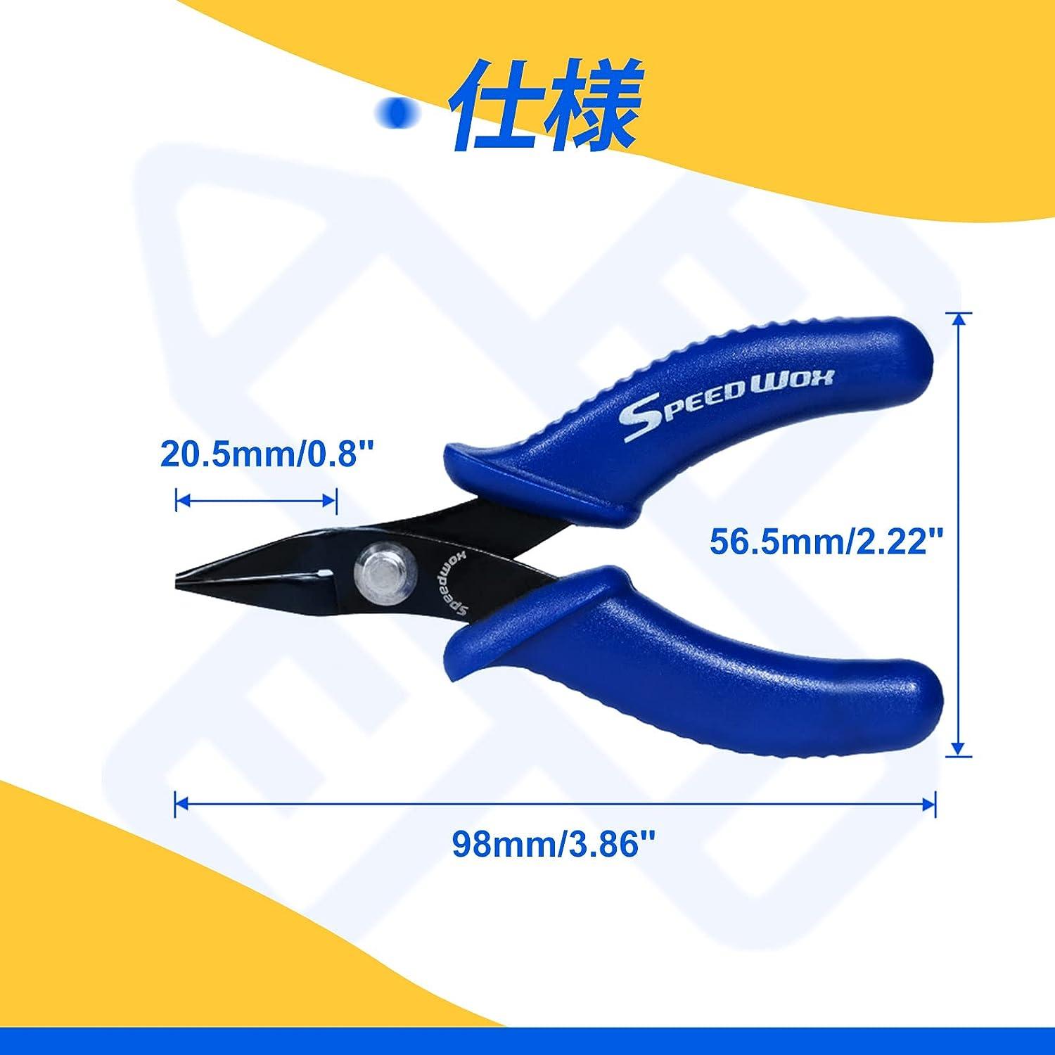 SPEEDWOX Thin Flat Nose Pliers 5.5 inch Thin Flat Needle Nose Pliers Mini Flat Nose Pliers with Smooth Jaw for Jewelry Making Handcraft PCB Board