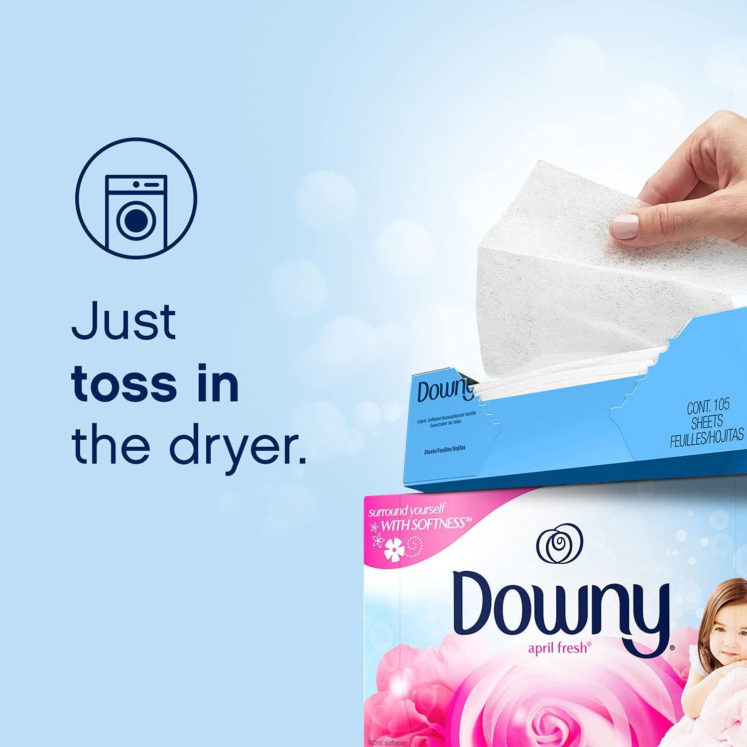  Downy Dryer Sheets Laundry Fabric Softener, Cool