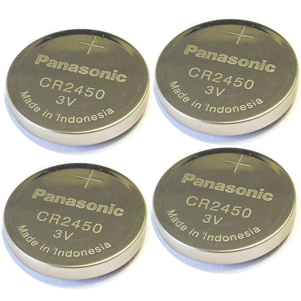 4pcs Panasonic Cr2450 3v Coin Lithium Battery, REMOTE KEYLESS ENTRY  TRANSMITTER FOB Battery 4 Count (Pack of 1)